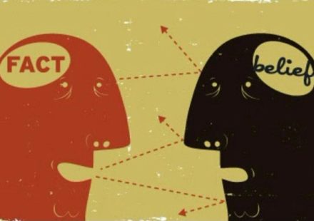 Person choosing between two options representing judgment bias